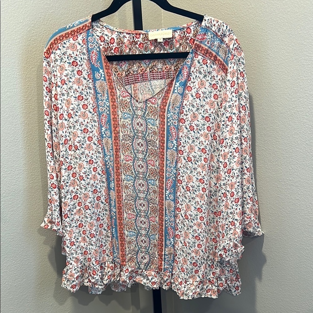 Cynthia Rowley White Cream Ruffled Blouse NWOT